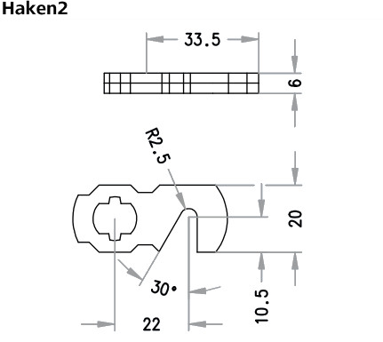 Schließhebel Haken 2