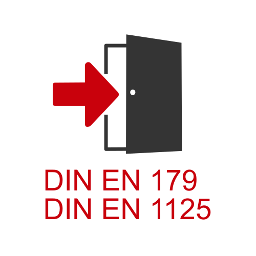 DIN EN 179 für Notausgangs-Verschlüsse und DIN EN 1125 für Antipanik-Türverschlüsse