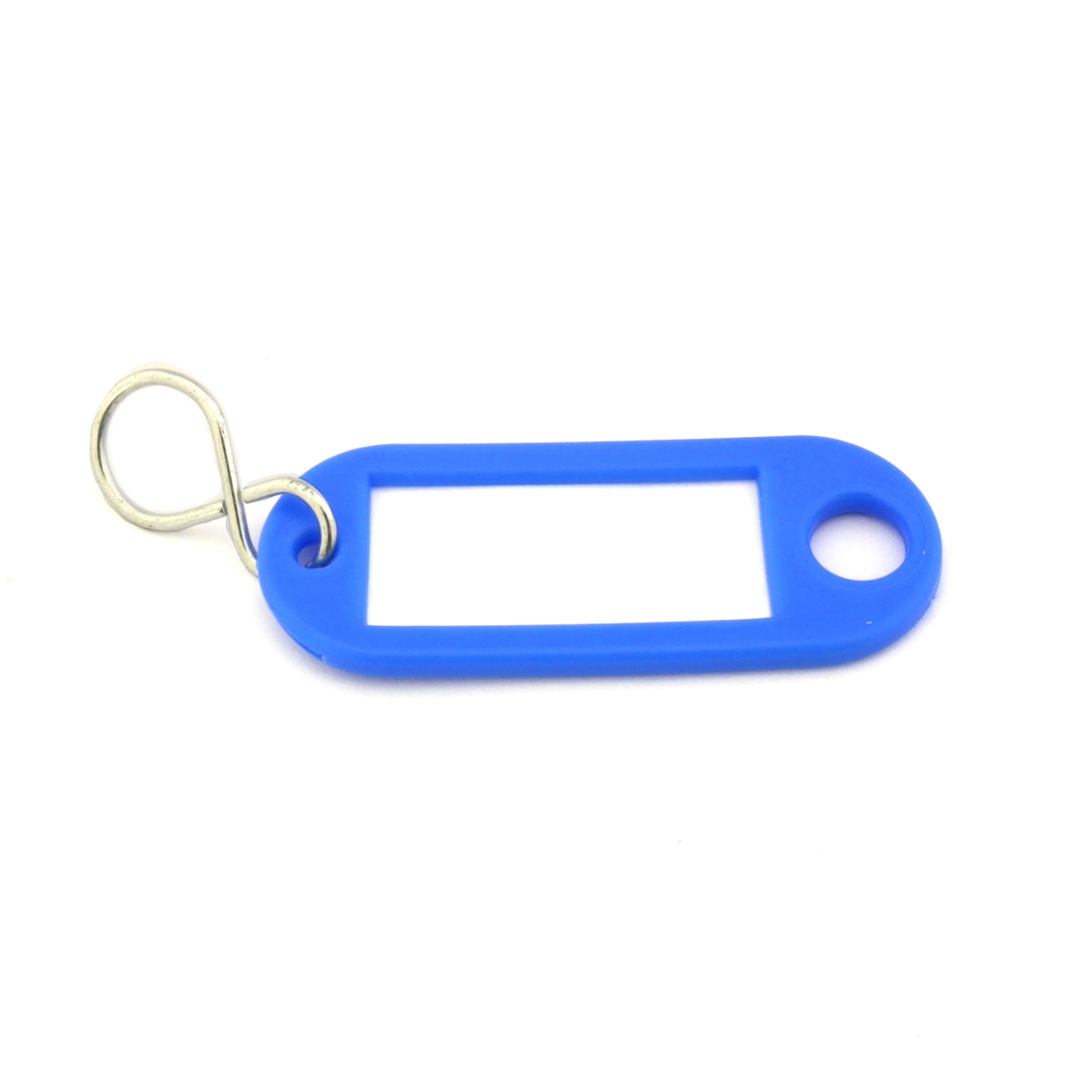 ► Schlüsselanhänger mit S-Haken hellblau mit Beschriftungsfeld