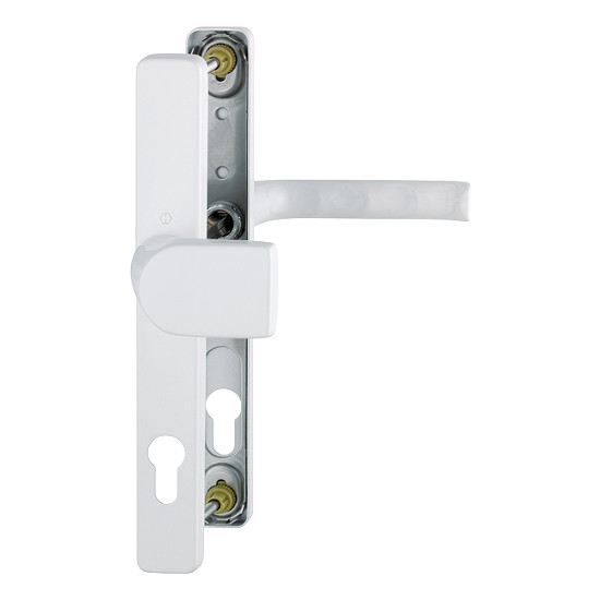 ► HOPPE London Profiltür-Langschildbeschlag - Knopf-67 - 72 mm-F9016 verkehrsweiß beschichtet für Innentüren