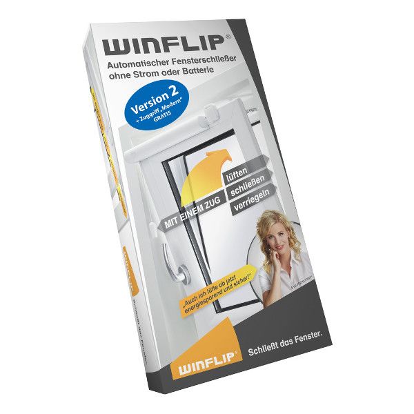 ► WINFLIP - vollautomatischer Fensterschließer - Version 2 schützt vor Einbruch und Kleinkinder vor dem Öffnen des Fensterflügles