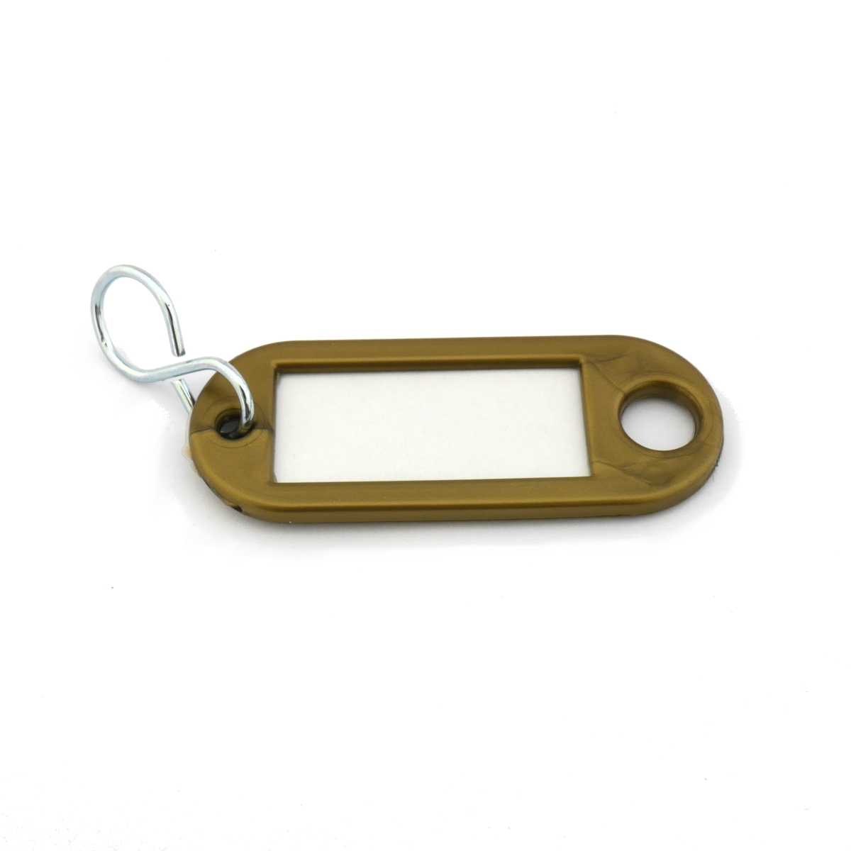 ► Schlüsselanhänger mit S-Haken-gold mit Beschriftungsfeld