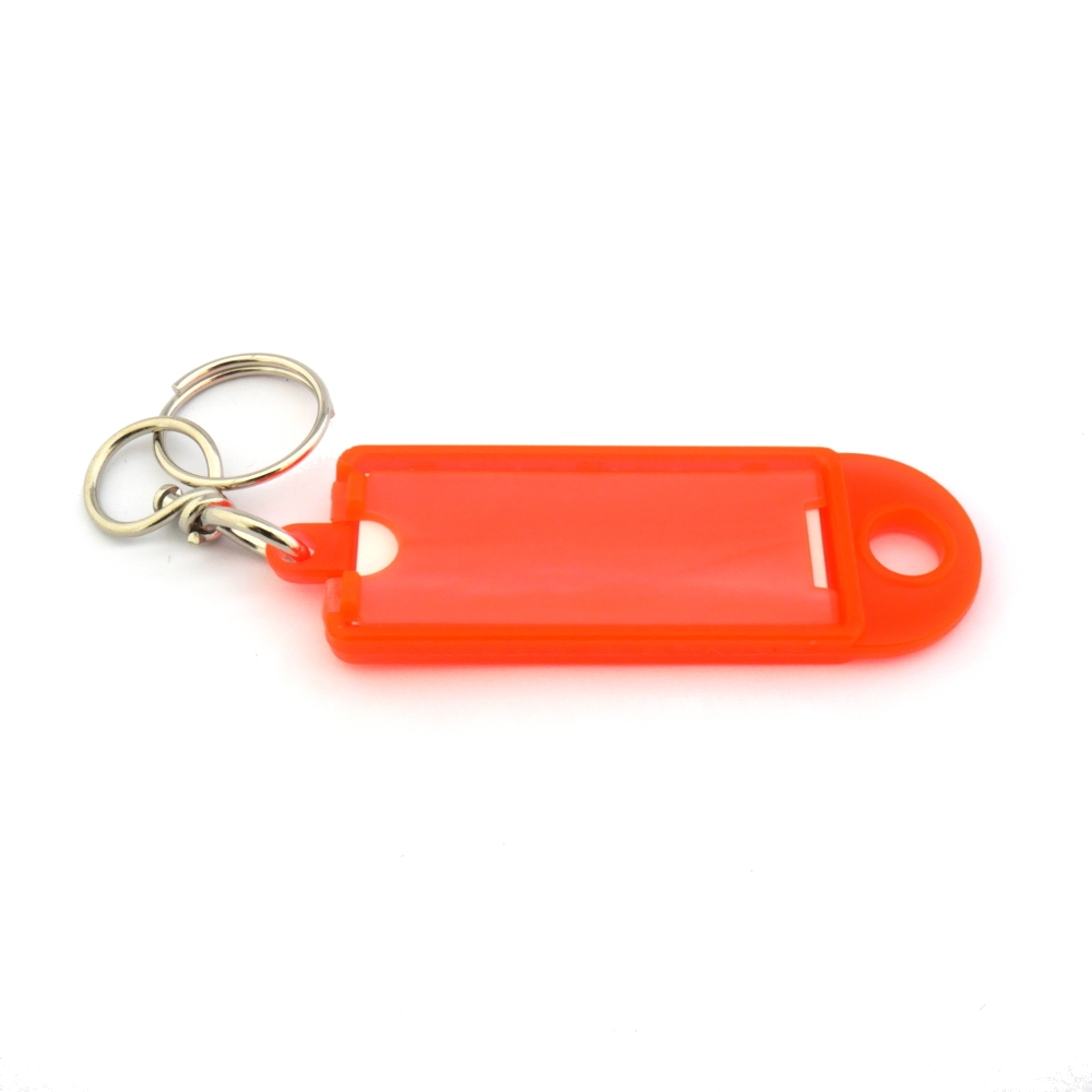 ► Reiher Schlüsselanhänger m. Schlüsselring, groß-orange mit Wirbel