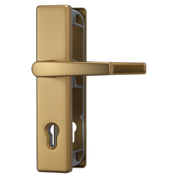 ► ABUS Schutzbeschlag KLN 314-Klinke-Klinke-F4 Aluminium Bronze für Hauseingangstüren