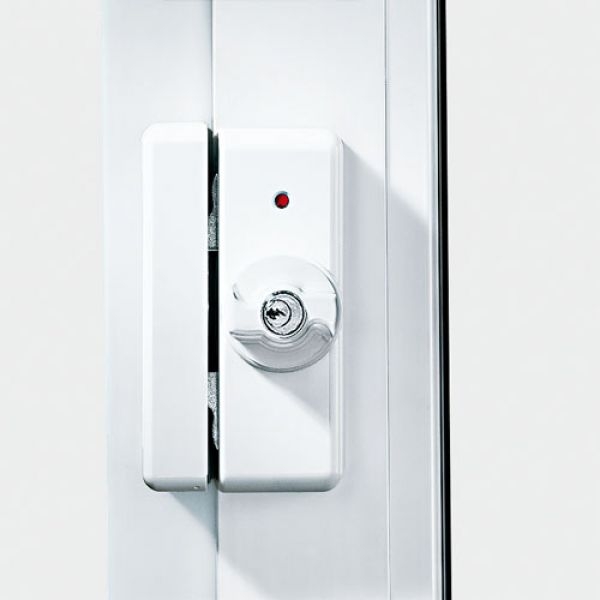 ► IKON Tür- und Fenstersicherung Kralltec - verschließbar-weiß-gleichschliessend zur Sicherung der Griffseite