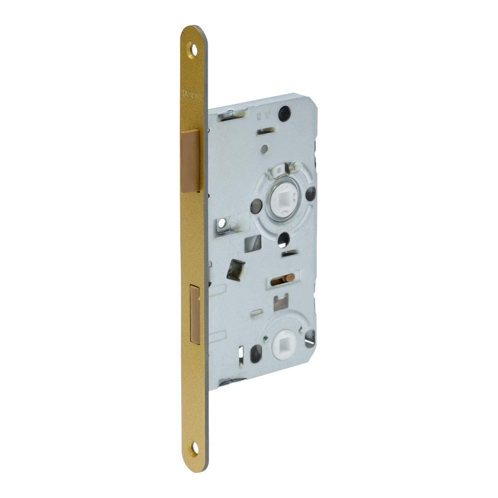 ► ABUS WC-Einsteckschloss - DIN rechts - Hammerschlag gold Stulp 20 mm rund