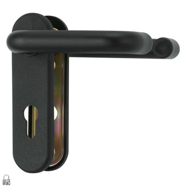 ► ABUS Feuerschutz-Garnitur KFG - mit runder Schildform-Klinke-Klinke für Hauseingangstüren