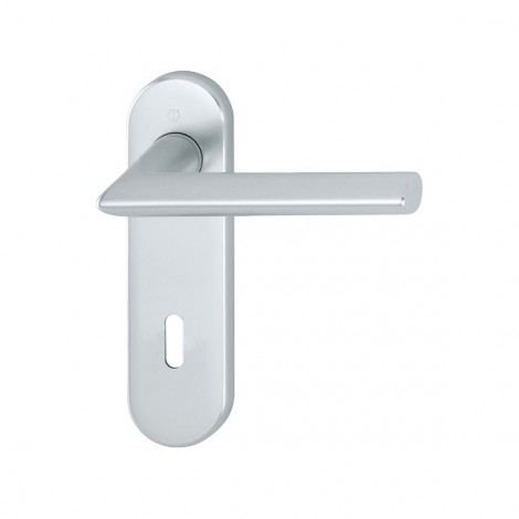 HOPPE Stockholm Kurzschild-Garnitur - F1 Aluminium Natur - Ovalbart