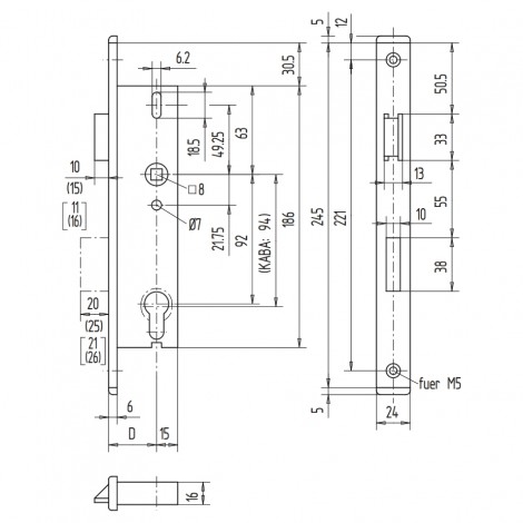 WSS Sicherheits-Einsteckschlos U-Stulp