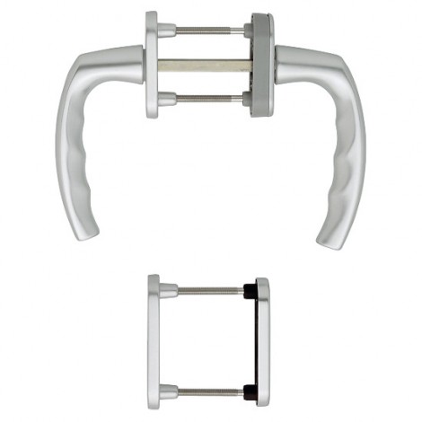 HOPPE Atlanta Balkontür-Rosettengarnitur - F1 Aluminium Natur