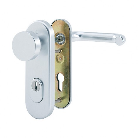 HOPPE Paris Schutzbeschlag mit Zylinder-Abdeckung - F1 Aluminium Natur 