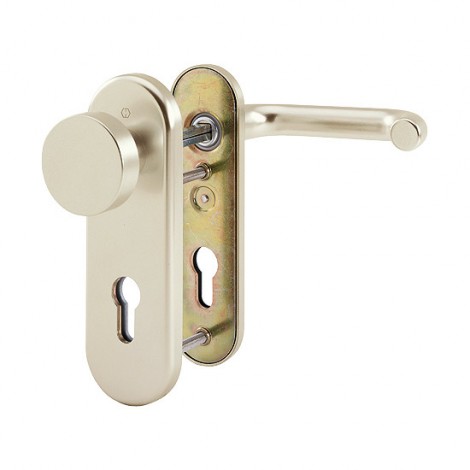 HOPPE Paris Schutzbeschlag ohne Zylinder-Abdeckung - F2 Aluminium Neusilber