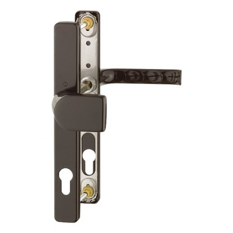 HOPPE London Profiltür-Langschildbeschlag - Knopf - F8707 dunkelbraun beschichtet