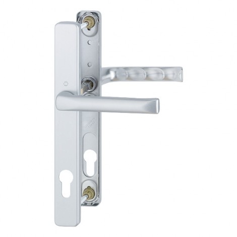 HOPPE London Profiltür-Langschildbeschlag - Türgriff mit kurzem Griffhals - F1 Aluminium Natur