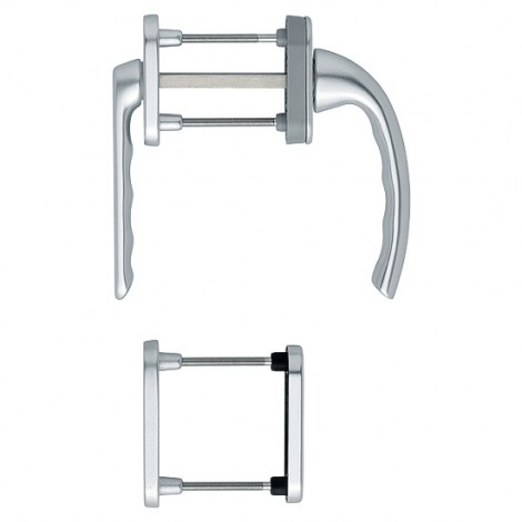 HOPPE Tôkyô Fenstergriff-Rosettengarnitur - Außen mit kurzem Hals - F1 Aluminium Natur