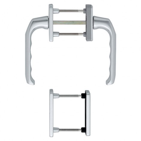 HOPPE London Fenstergriff-Rosettengarnitur - Auf beiden Seiten mit Griff - F1 Aluminium Natur