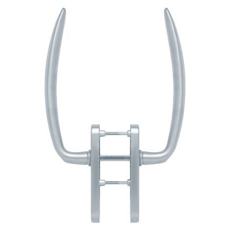 HOPPE Atlanta Hebe-Schiebetür-Garnitur - Auf beiden Seiten mit Griff  - F41-R Messing satiniert/verchromt-Resista 