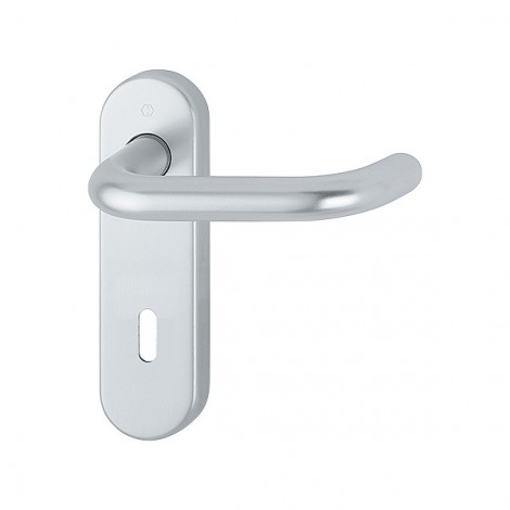 HOPPE Paris Kurzschild-Objektgarnitur - F1 Aluminium Natur - Ovalbart