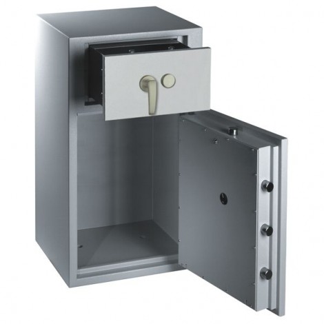 FORMAT Deposittresor Rubin 20 Deposit im geöffnetem Zustand in RAL 7035 (Lichtgrau)