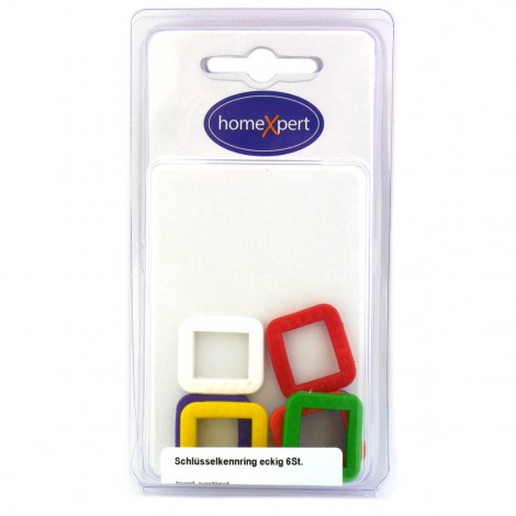 Schlüsselkennring eckig offen 6er Set