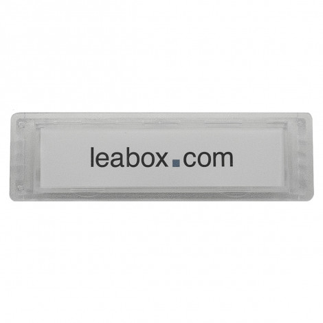 leabox Namensschild klar 75x22