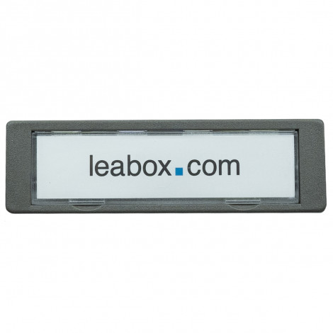 leabox Namensschild grau 75x22