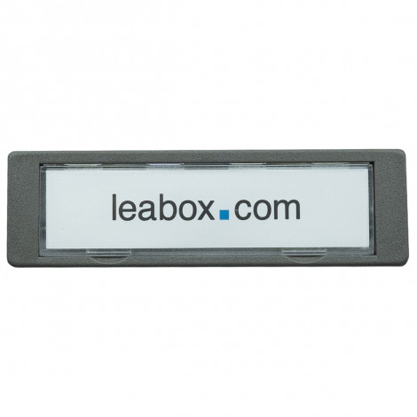leabox Namensschild grau 75x22