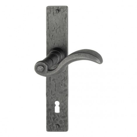 HOPPE Kitzbühel Langschild-Garnitur - F90 Schmiedeeisen grau verzinkt - BB