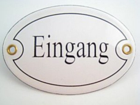 Münder-Email Türschild - Eingang