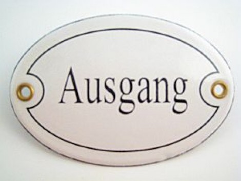 Münder-Email Türschild - Ausgang