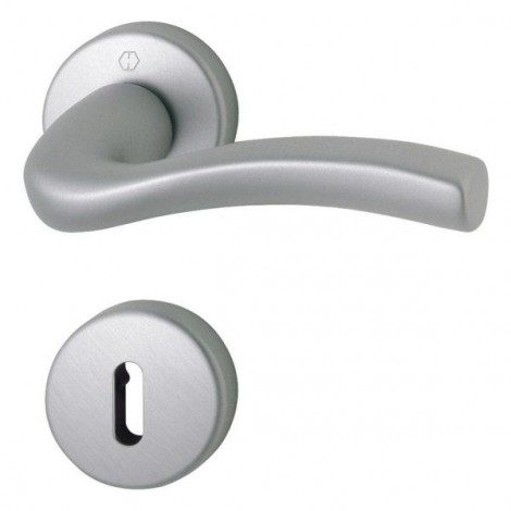 HOPPE Melbourne Rosetten-Garnitur - F1-2 Aluminium matt - Ovalbart