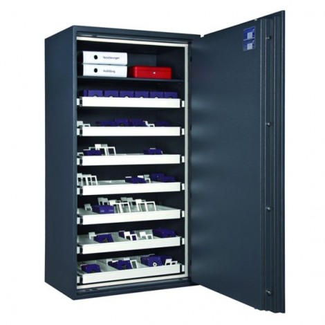 FORMAT Datensicherungsschrank Office Data Star 580 im geöffnetem Zustandin RAL 7024 (Graphitgrau)