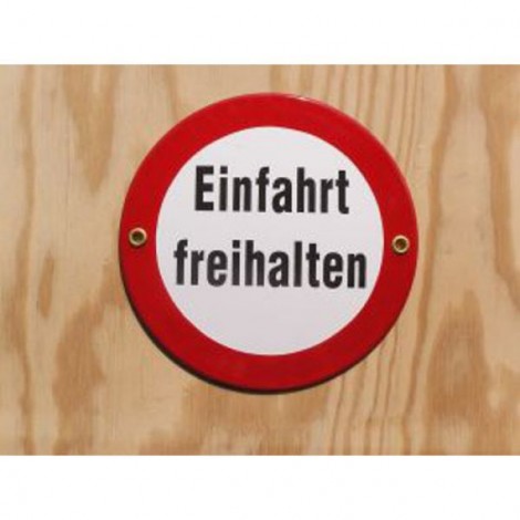 Münder-Email Schild - "Einfahrt freihalten"