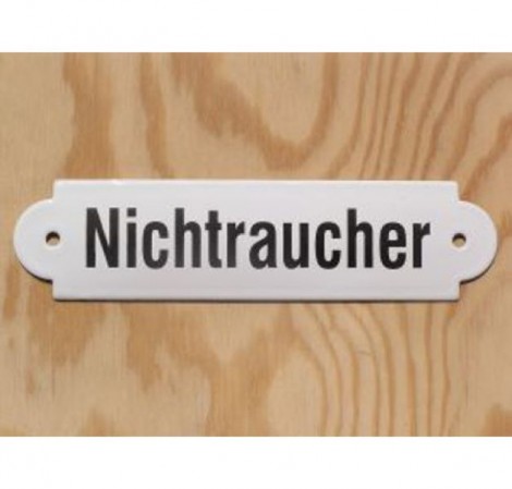 Münder-Email Schild - "Nichtraucher"