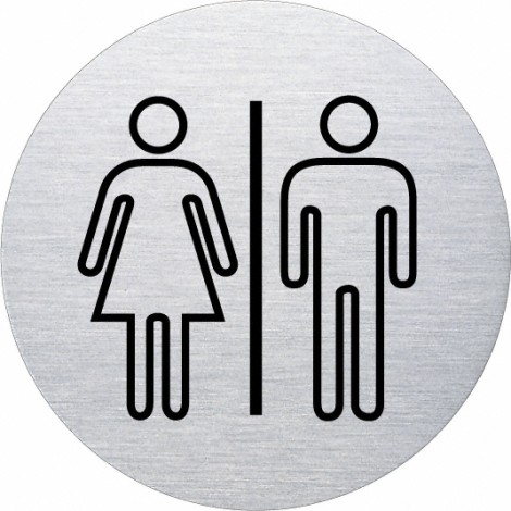 Ofform Edelstahlschild - Frau / Mann