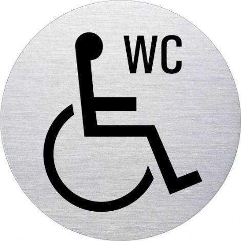 Ofform Edelstahlschild - WC Rollstuhl