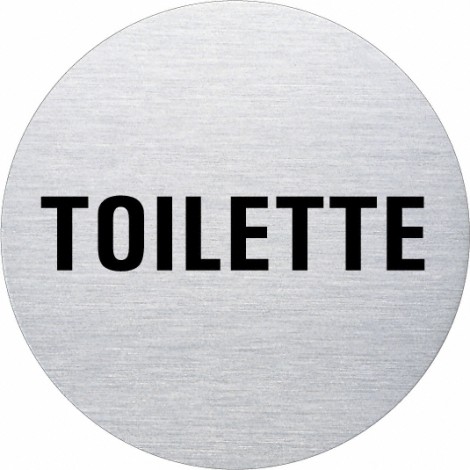 Ofform Edelstahlschild - Toilette