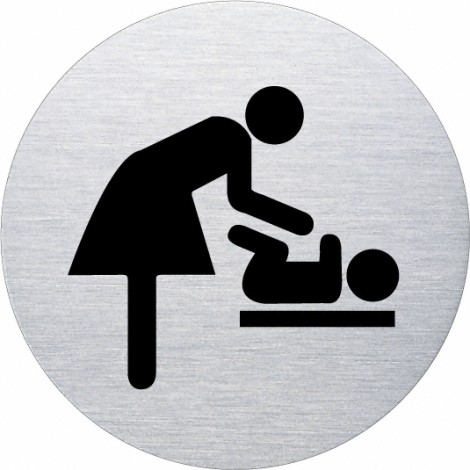 Ofform Edelstahlschild - Wickelraum