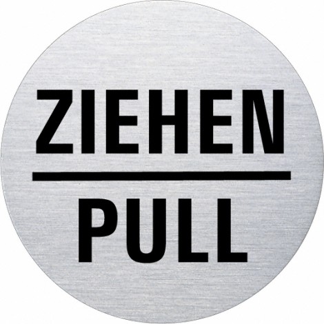 Ofform Edelstahlschild - Ziehen / Pull