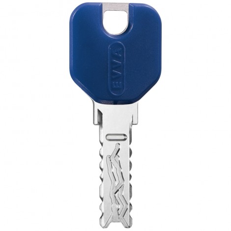 EVVA 4KS Schlüssel mit Designreide blau