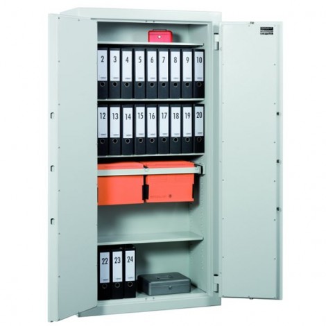 FORMAT Geschäftstresor GTB 80 im geöffnetem Zustand in RAL 7035 (Lichtgrau)