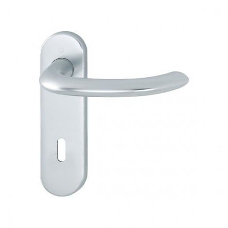 HOPPE Marseille Kurzschild-Garnitur - F1 Aluminium Natur - Ovalbart