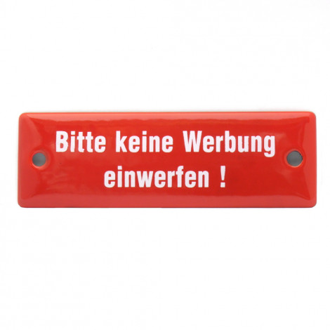 Münder-Email Schild - "Bitte keine Werbung einwerfen!"