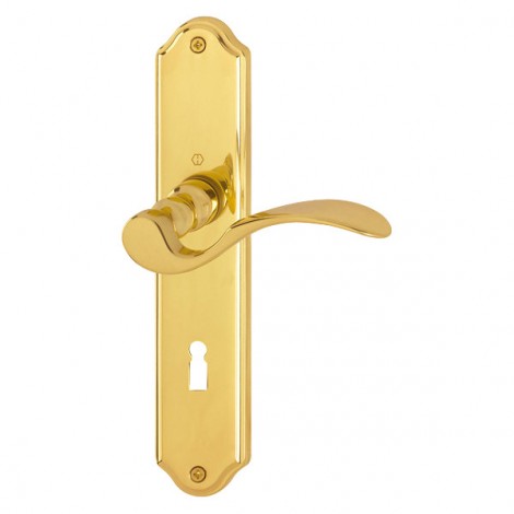 HOPPE Potsdam Langschild-Garnitur - F71 Messing poliert - BB