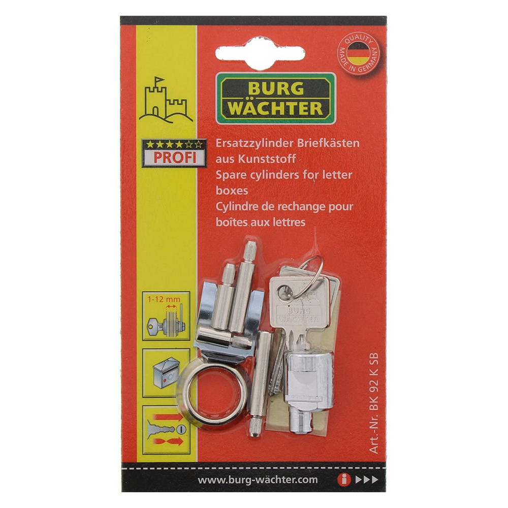BURG-WÄCHTER Replaceent Cylinder For Ca Lock For Letter Box, For