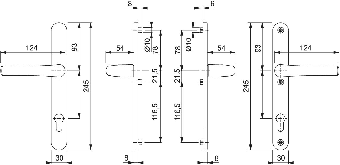 HOPPE Tôkyô Schmalschild-Türgriff-Garnitur - Türbeschläge