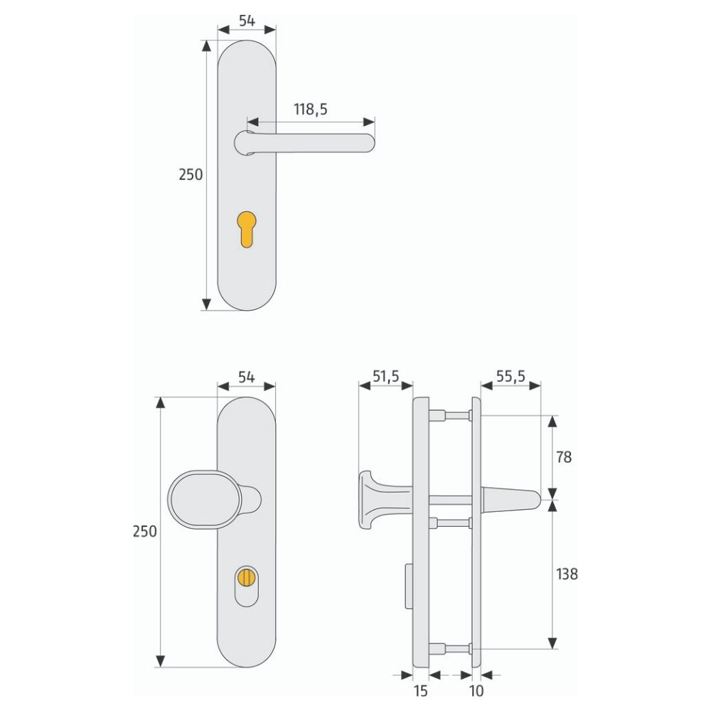 Abus KLS114 F2 b.Dr. EK Türschutzbeschlag