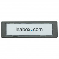 leabox Namensschild grau 75x22