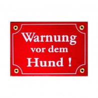 Münder-Email Schild - "Warnung vor dem Hund!"