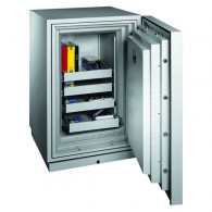 FORMAT Datensicherungstresor Fire Star PLUS 3 im geöffnetem Zustand in RAL 7035 (Lichtgrau)